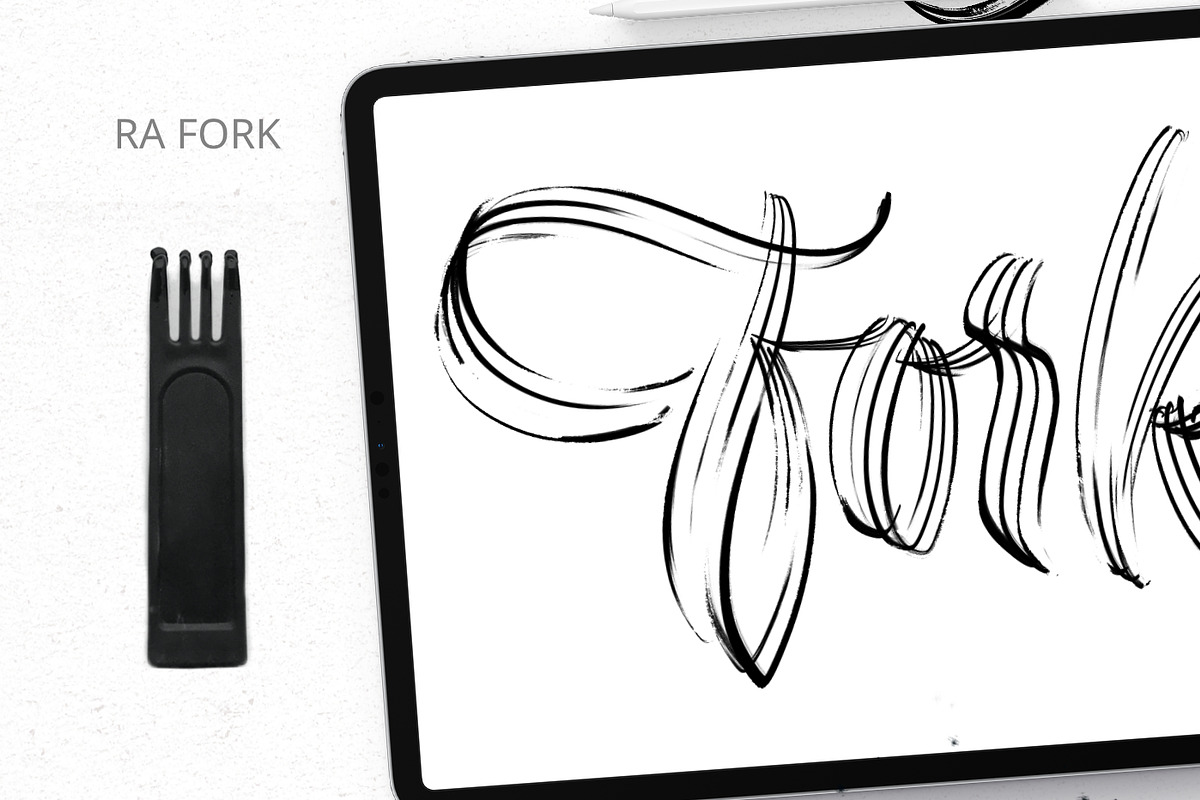 Without Lettering Brushes. Procreate, a Brush Add-On by Diacritics (Photo 5 of 15)