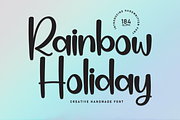Rainbow Holiday | Script Font, a Script Font by Scratchones (Thumbnail 1 of 8)