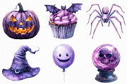 Spooky Purple Halloween Clipart, an Illustration by Craft Nest (Thumbnail 3 of 6)