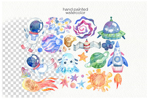 Watercolor Space Clipart