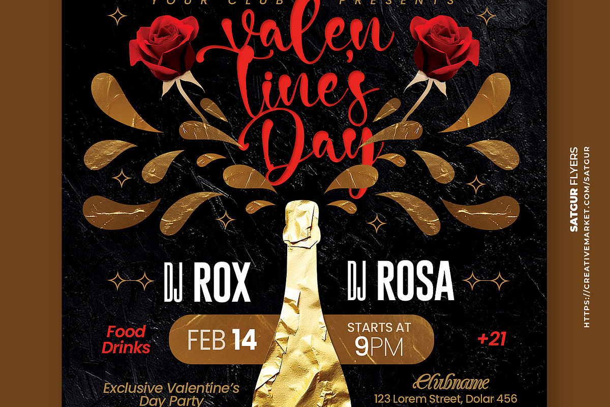 Valentines Day Party Flyer Template, a Flyer Template by Satgur Graphic Design (Photo 2 of 6)