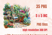 Watercolor Cozy Summer Scenes Set, an Illustration by GiraffeCreative (Thumbnail 2 of 9)