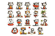 Beach Cat Watercolor Clipart, an Animal Illustration by Nicolle's Colorful Art (Thumbnail 4 of 4)