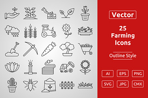 Simple Set Of Farming And Gardening