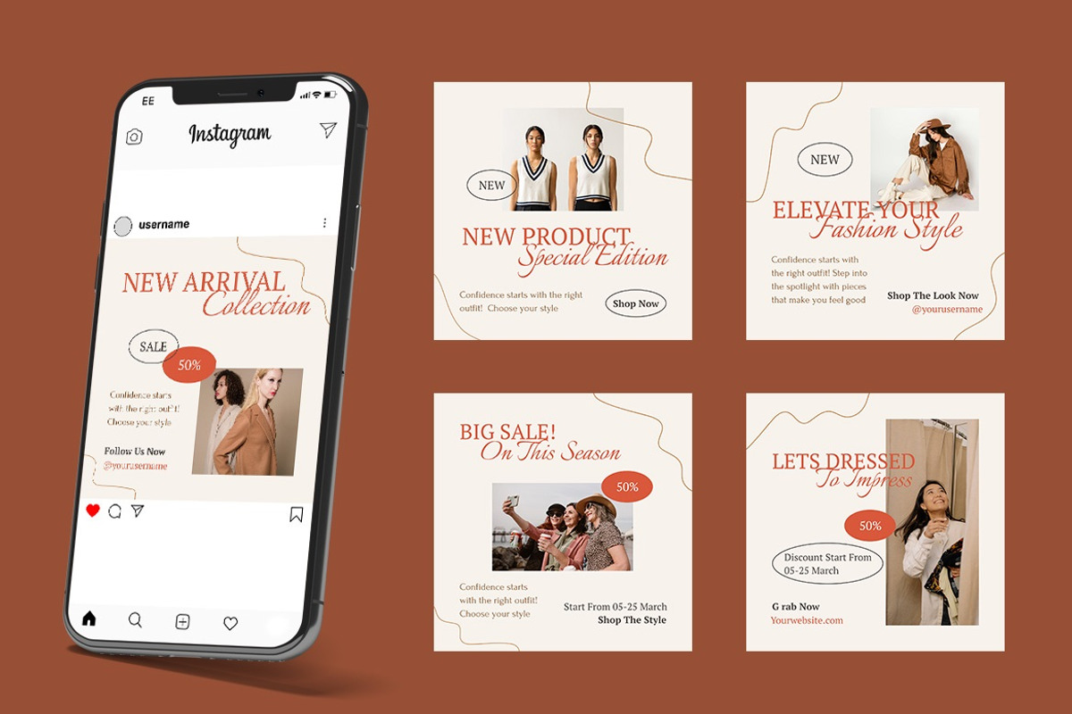 Fashion Instagram Post Template, a Social Media Template by FDR Studio (Photo 2 of 4)