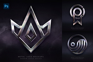 Metal Logo Mockups, a Branding & Logo Template by Andrew Skoch Design