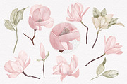 Magnolia Spring Flowers Ribbon Bow, a Decorative Illustration by PawGraphic (Thumbnail 2 of 11)