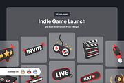 Indie Game Launch 3D Icon Kit, an Object Illustration by twinstd (Thumbnail 1 of 6)