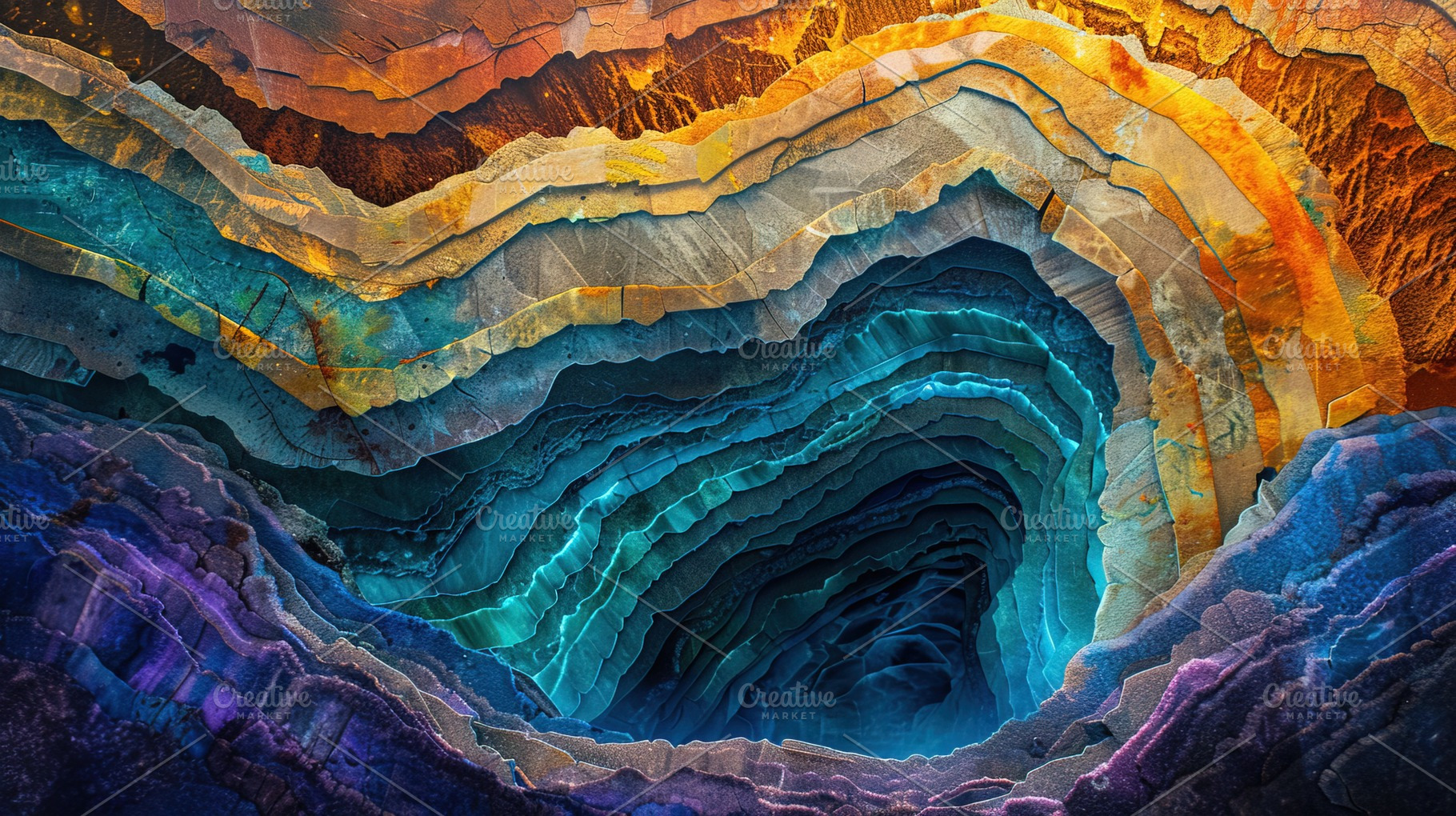 Colorful Abstract Geode Layers, an Abstract Photo by Ales Munt