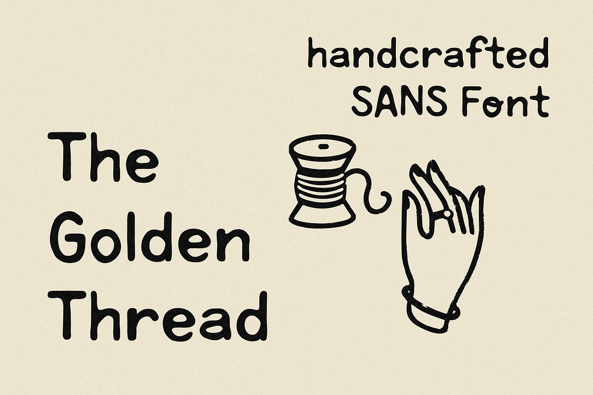 THE GOLDEN THREAD | HANDMADE SANS, a Sans Serif Font by Maria Feliz Fonts (Photo 1 of 9)