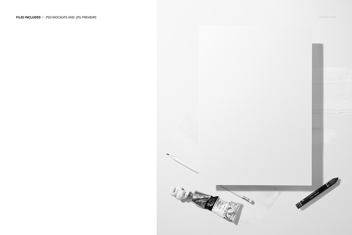 Textured Paper: Paint & Draw Mockup, a Pens & Pencil Mockup by creatsy5 (Photo 2 of 6)