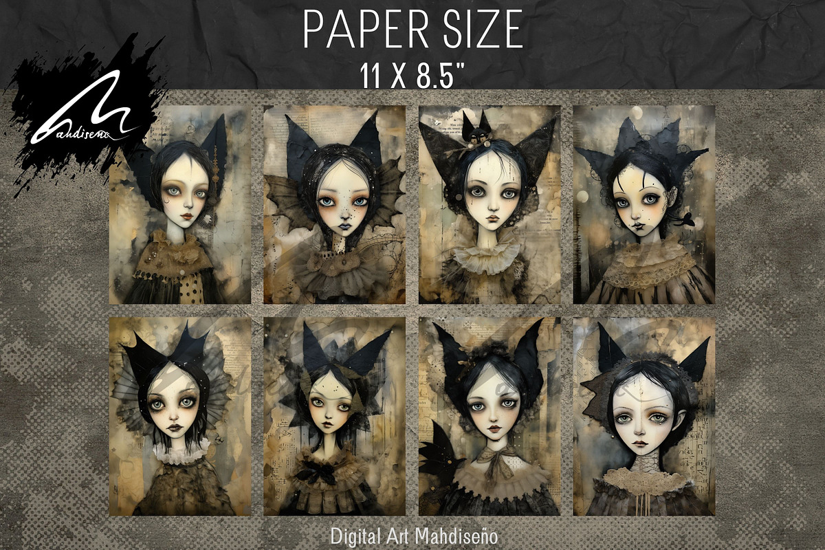 Whimsical Gothic Girl, Collage Page, a Person Illustration by Digital Art Mahdiseño (Photo 3 of 9)