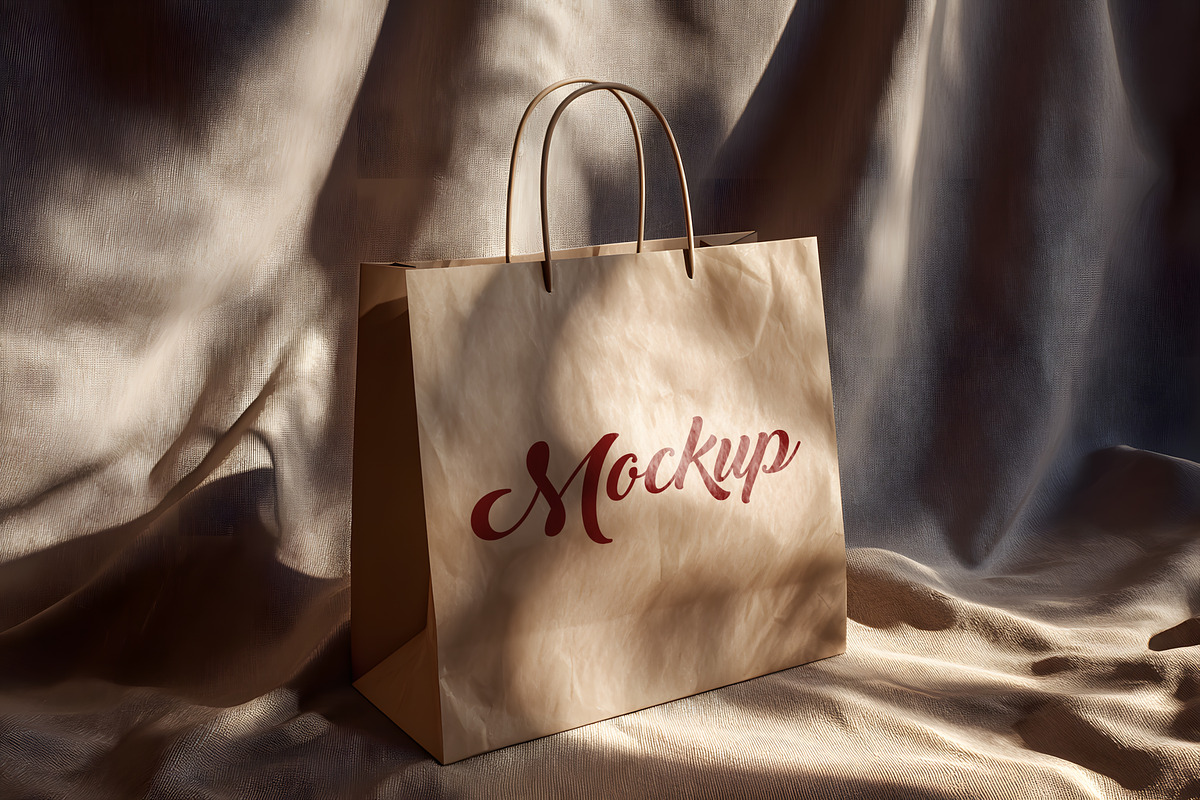 Paper Bag Mockup, a Packaging Mockup by GenesisCreativeCo (Photo 2 of 3)