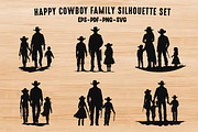 Happy Cowboy Family Silhouette, a Person Illustration by Gfx Expert Team (Thumbnail 1 of 3)