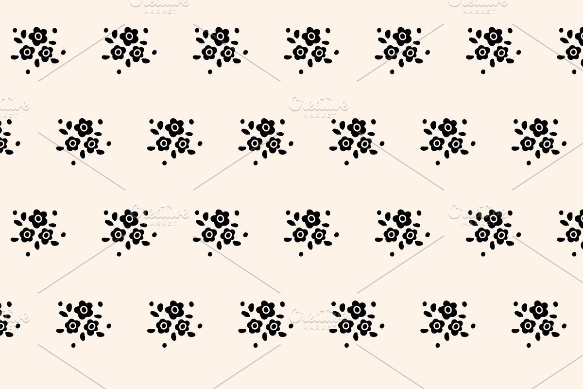 Black&White Floral Seamless Patterns, a Pattern Graphic by Lyolya Profitrolya (Photo 3 of 7)