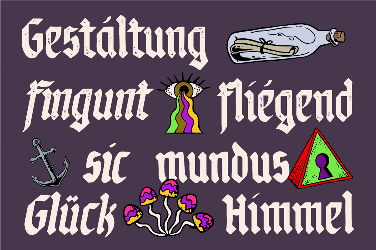 STH Tyranes + Extras, a Blackletter Font by Sitintahitam (Photo 8 of 11)