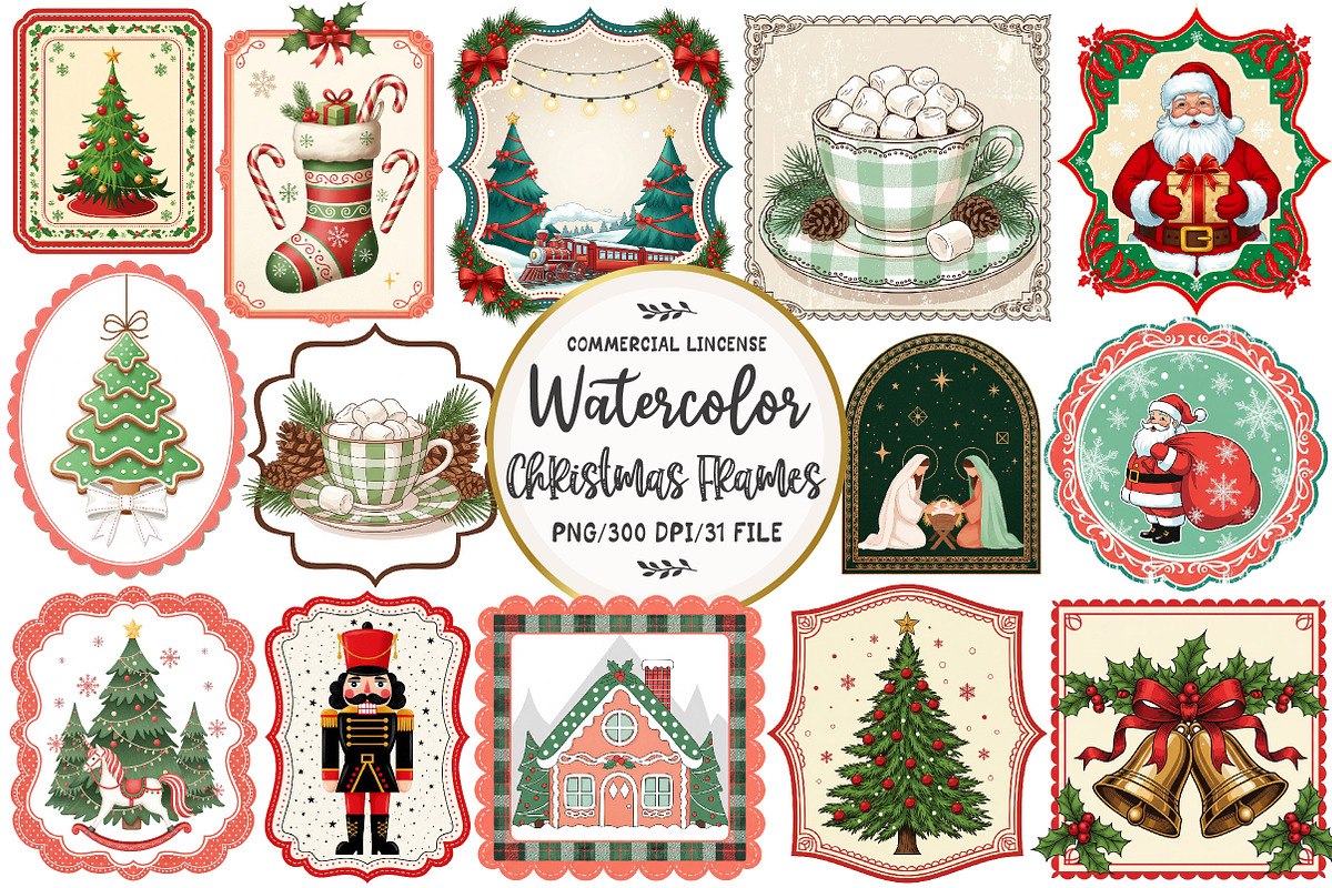 Christmas Frames Sublimation, an Illustration by OK Design (Photo 1 of 5)
