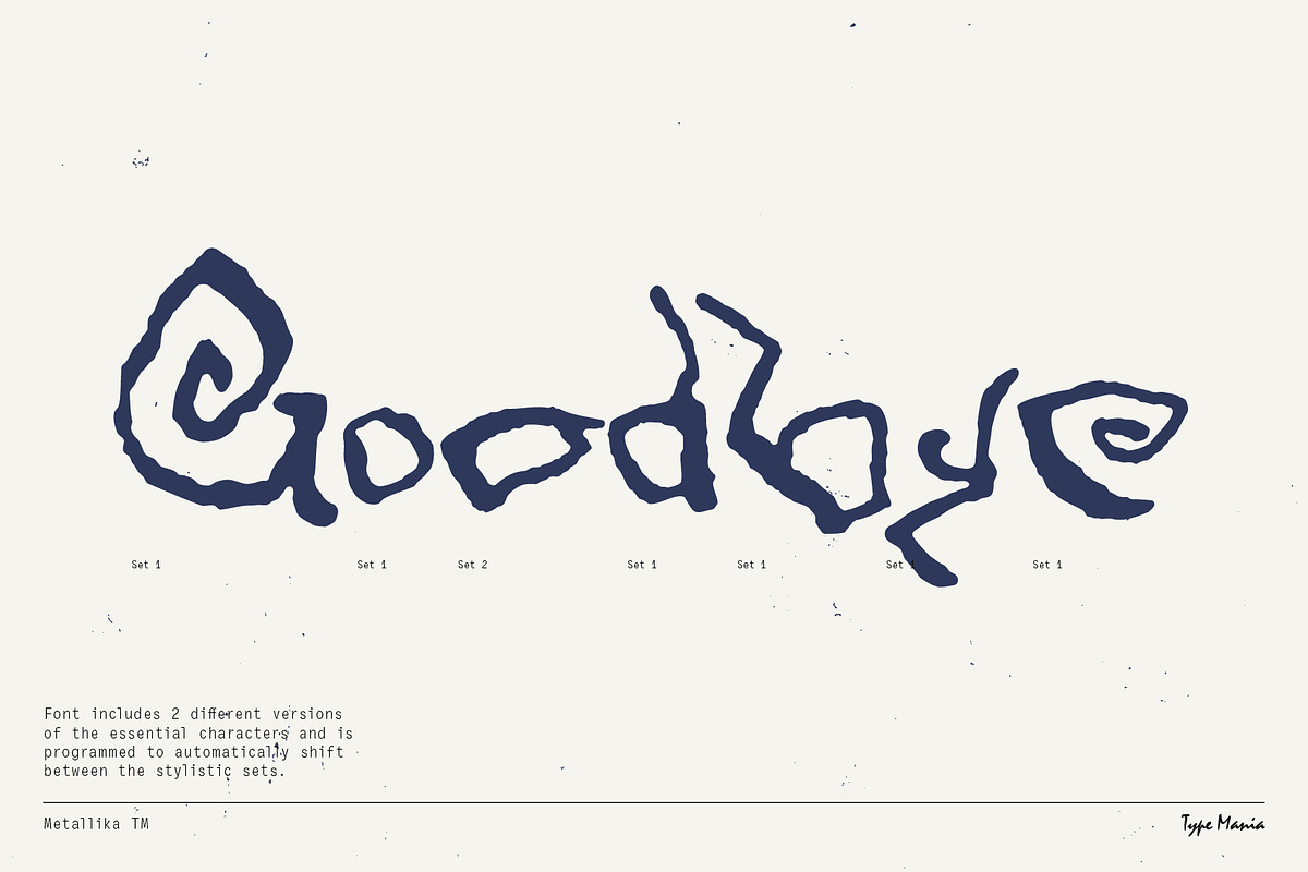 Metallika TM – Wicked Script Font, a Script Font by Type Mania (Photo 4 of 13)