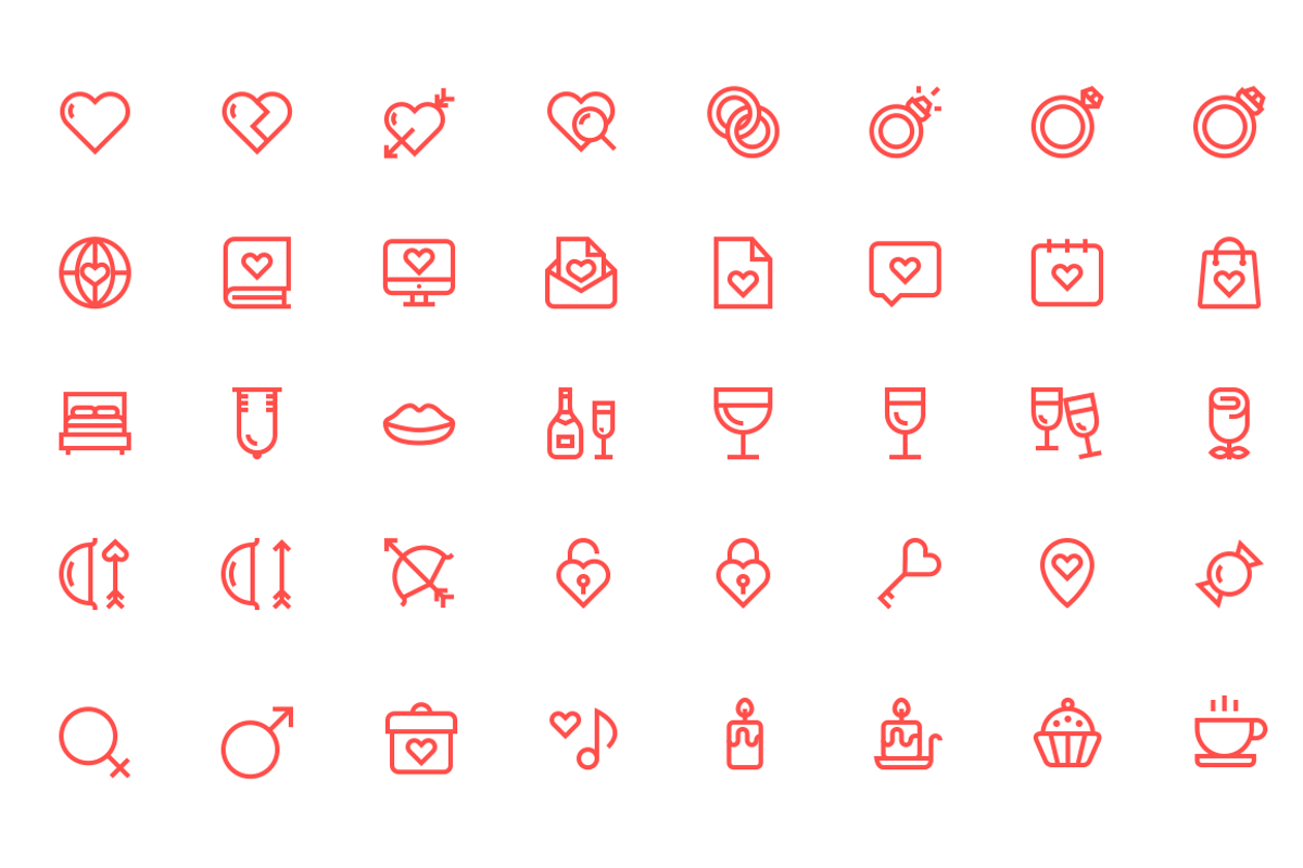 Weddings / Valentine's / Love Icons preview 2