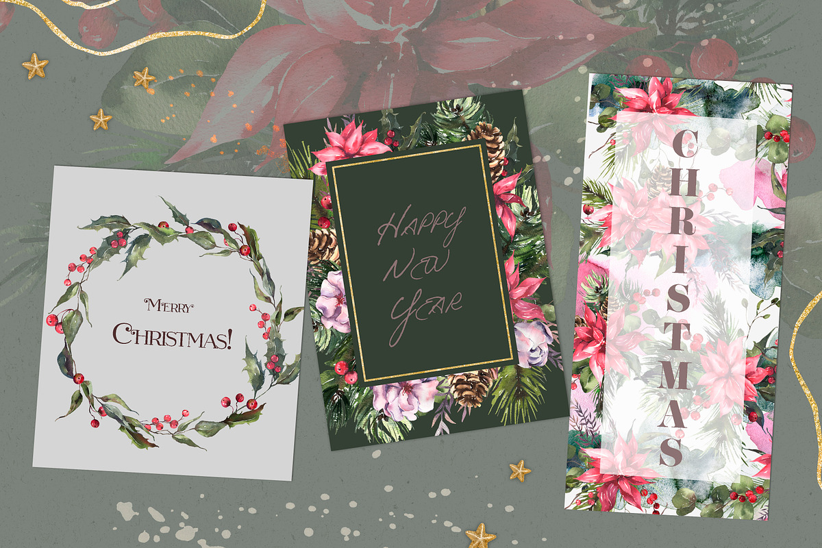 CHRISTMAS Watercolor Collection, an Illustration by Les Frolova (Photo 2 of 12)