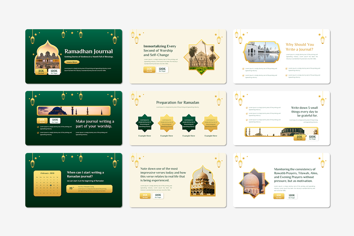 Ramadhan Journal PowerPoint Template, a Presentation Template by Iqsiart Studio (Photo 2 of 3)