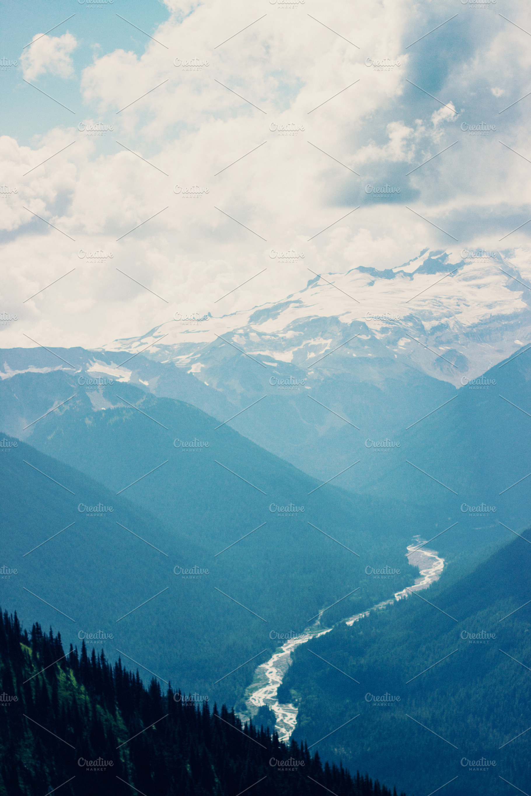 River Running Through The Mountains