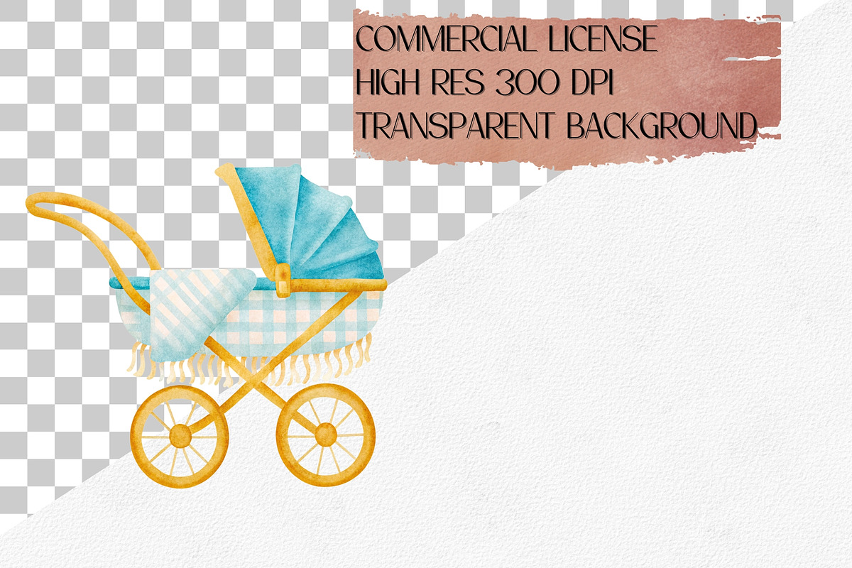 Watercolor Newborn Baby Boy Clipart, a Decorative Illustration by CropUp Creative (Photo 5 of 5)