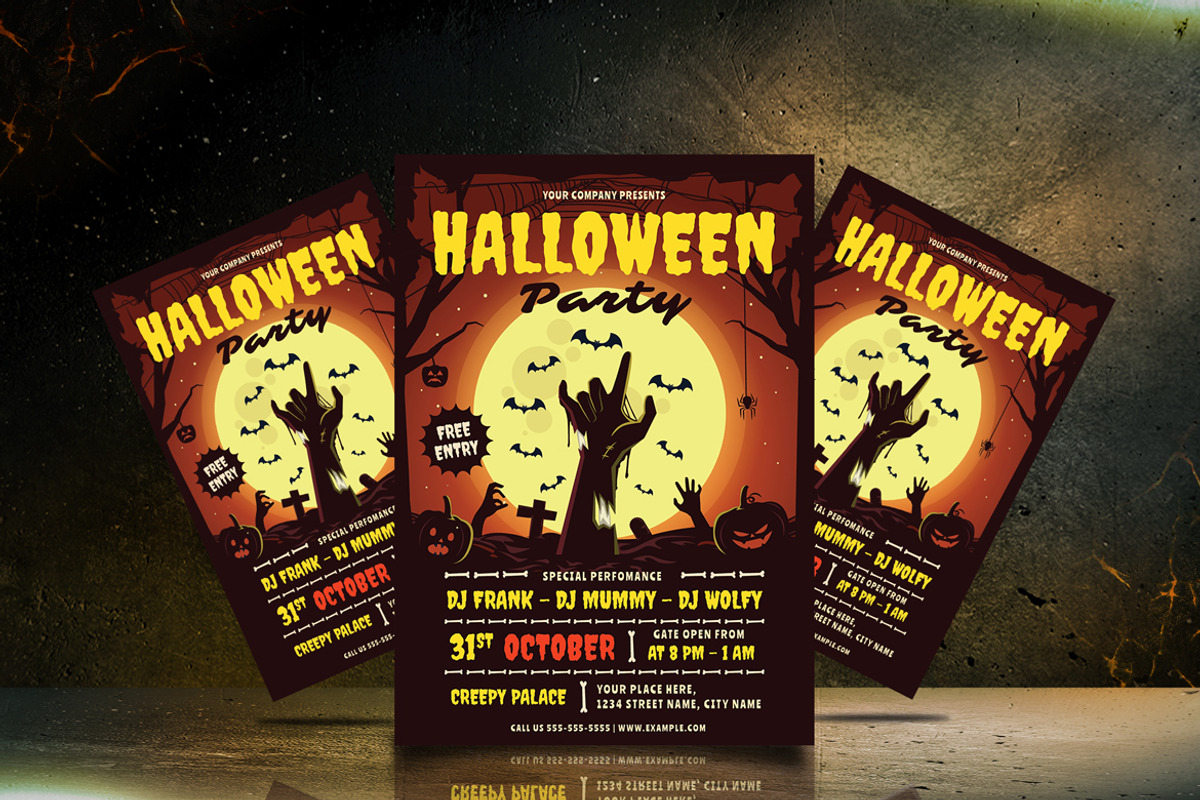 Halloween Party Flyer Set, a Flyer Template by Totem Design Studio (Photo 4 of 8)