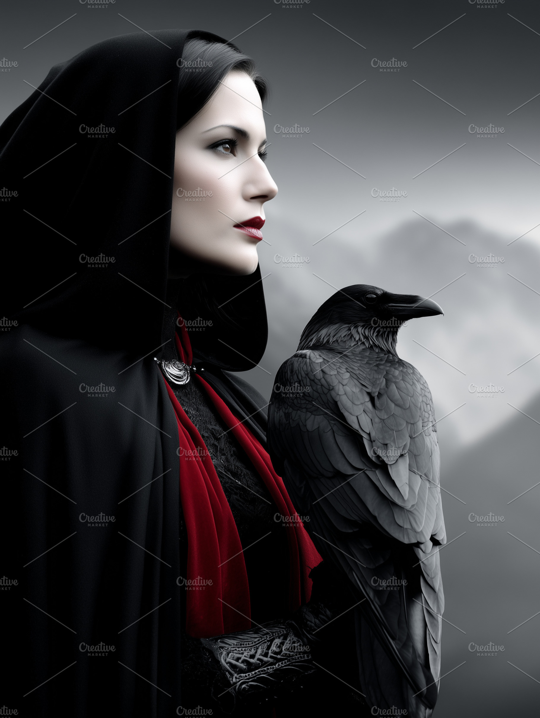 Mystical dark portrait of a hooded, a Person Photo by MistyDay