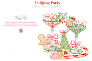 Christmas Mahjong Cocktail Clipart, a Decorative Illustration by TheHappyGiftArt (Thumbnail 9 of 10)