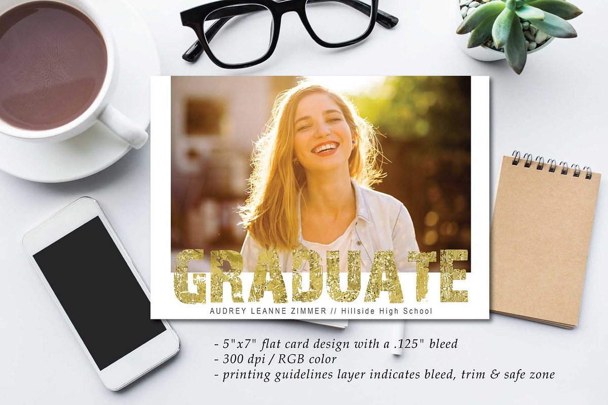 Goldrush Graduation Announce G100, an Invitation Template by Studio Forty Design (Photo 4 of 6)