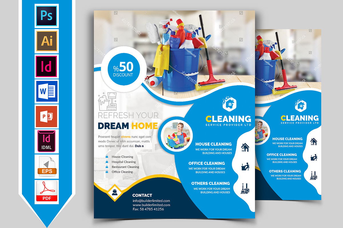 10 Cleaning Service Flyers Bundle, a Flyer Template by Imagine Design Studio (Photo 3 of 12)