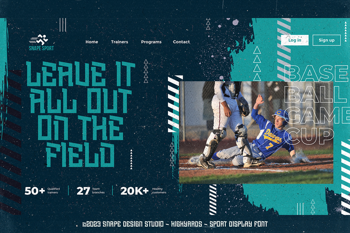 Highyards - Sport Font, a Sans Serif Font by Snape Design Studio (Photo 4 of 5)