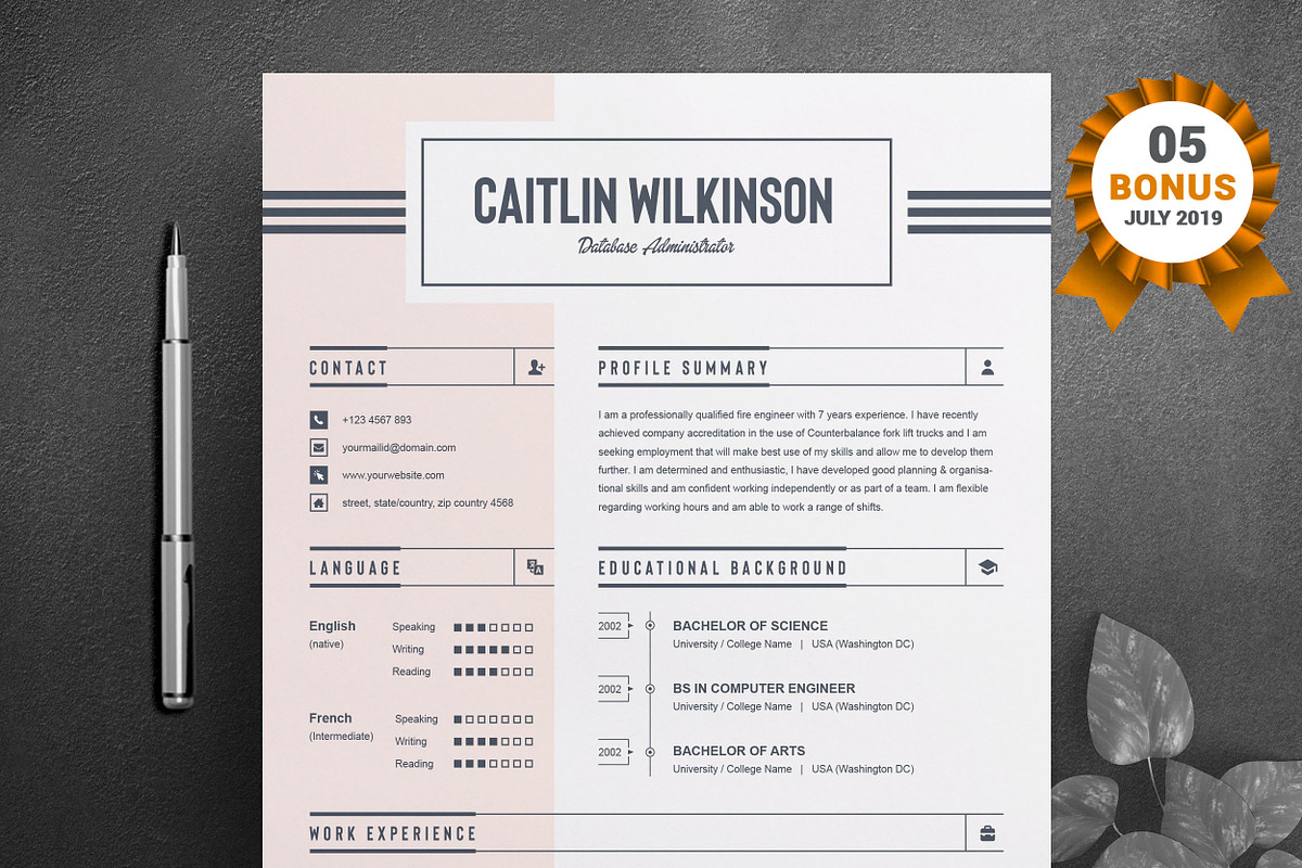 Resume/CV Bundle | 200+ for $29, a Resume Template by ResumeInventor (Photo 67 of 207)