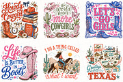 Western Cowgirl & Cowboy Clipart, a Seasonal Illustration by OK Design (Thumbnail 3 of 6)