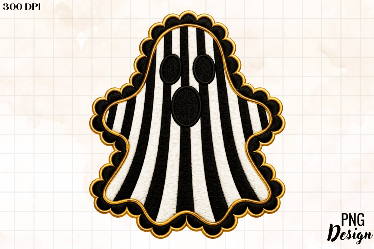 Striped Ghost PNG Shirt Design, an Object Graphic by Cut File (Photo 3 of 3)