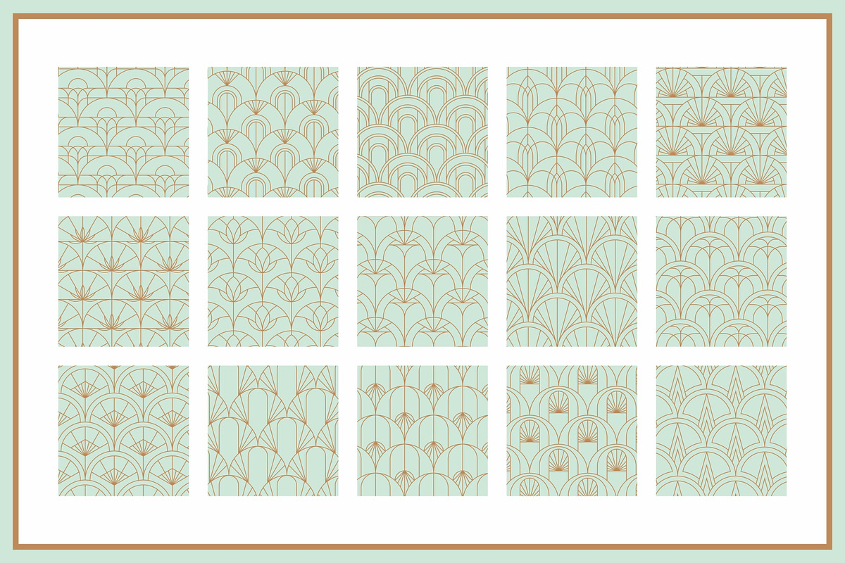 Fish Scale Art Deco Patterns, a Pattern Graphic by Firowerk (Photo 10 of 11)
