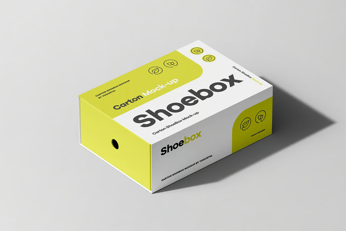 Shoe Box Mock-up, a Packaging Mockup by zippypixelstudio (Photo 2 of 15)