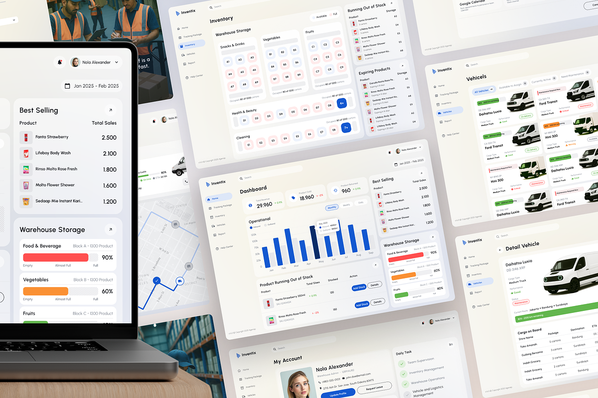Inventix - SAAS Warehouse UI Kit, a Landing Page Template by Agensip Design Agency (Photo 9 of 10)