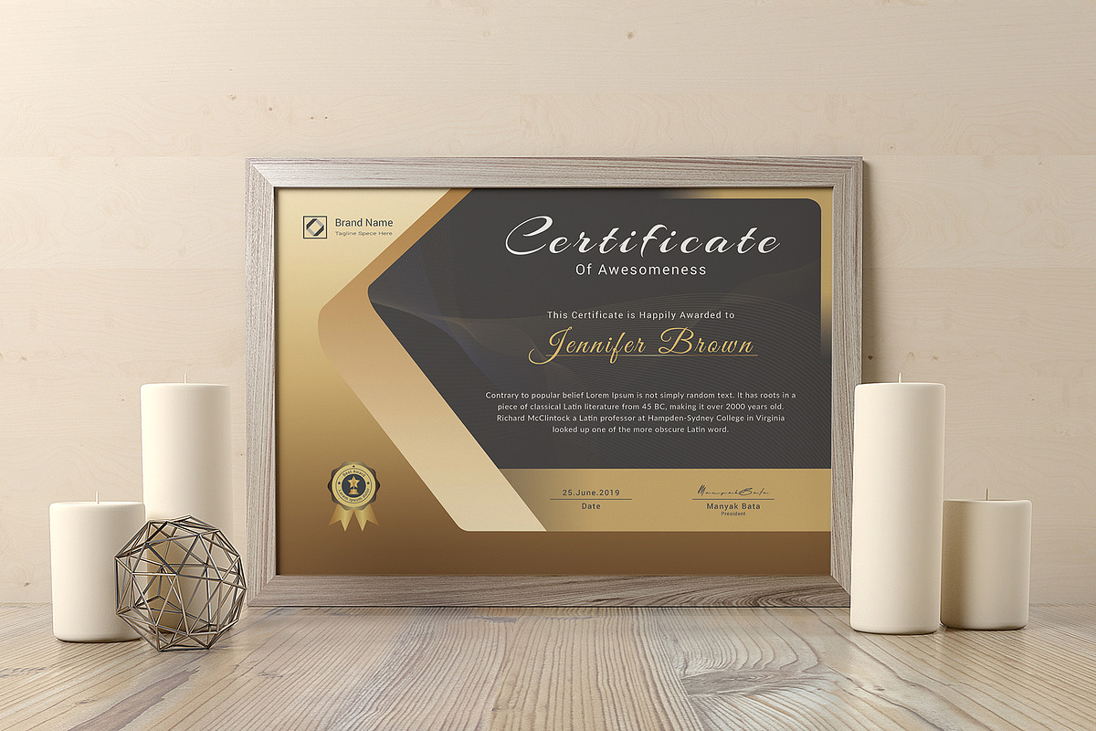 Canva Certificate Template, a Stationery Template by DesignDevisers (Photo 6 of 9)