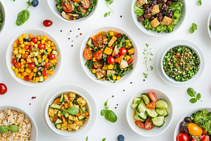 Colorful assortment of healthy salad, a Food & Drink Photo by MistyDay