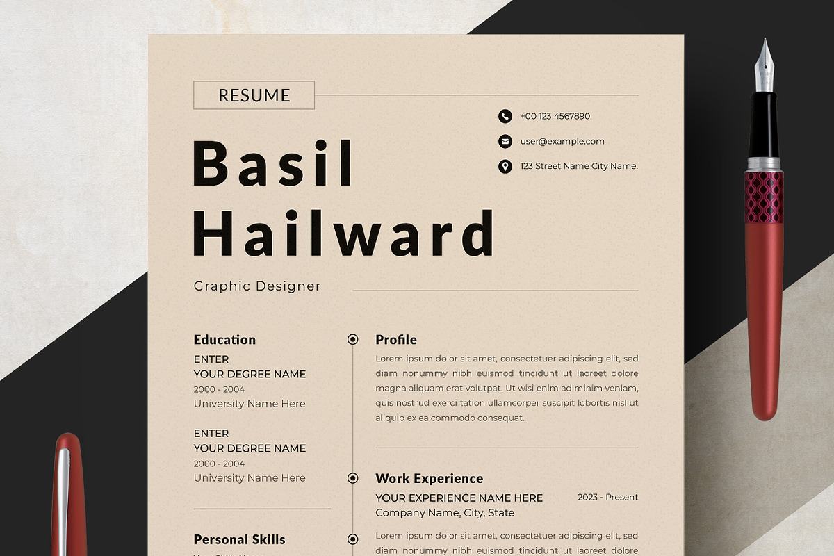 Minimalist Resume & Cover Letter, a Resume Template by ResumeInventor (Photo 1 of 6)