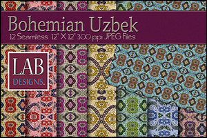 12 Bohemian Fabric Textures