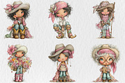 Whimsical Western Cowgirl Clipart, a Seasonal Illustration by Rose Art (Thumbnail 4 of 6)