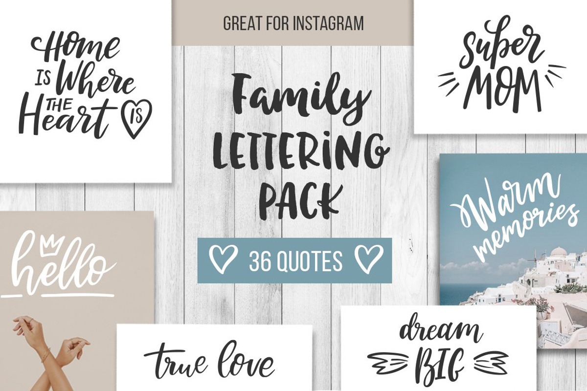 Family Lettering Pack, a Social Media Template by piyacler (Photo 1 of 7)