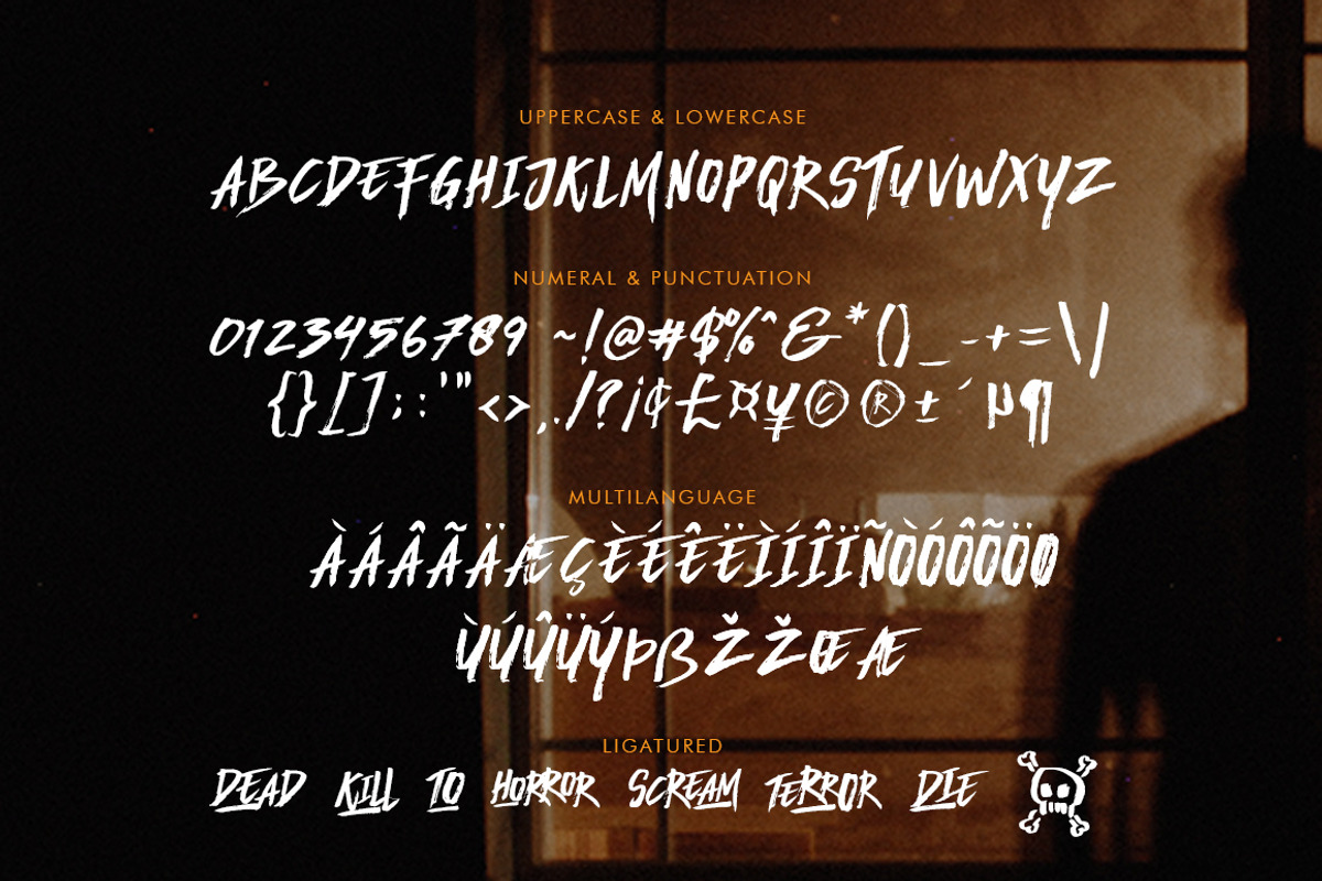 Gloomy Line Brush Font preview 7
