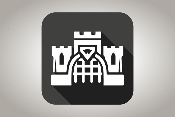 Black Flat Castle Icon