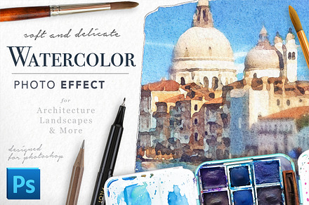Delicate Watercolor Photo Filter, a Plug-in Add-On by Drifter Studio PrintShop