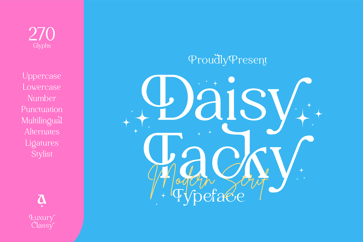 Daisy Tacky - Display Serif Font, a Serif Font by Artchitype Studio (Photo 1 of 12)