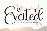Excited | Script Font, a Handwritten Font by Scratchones (Thumbnail 1 of 9)